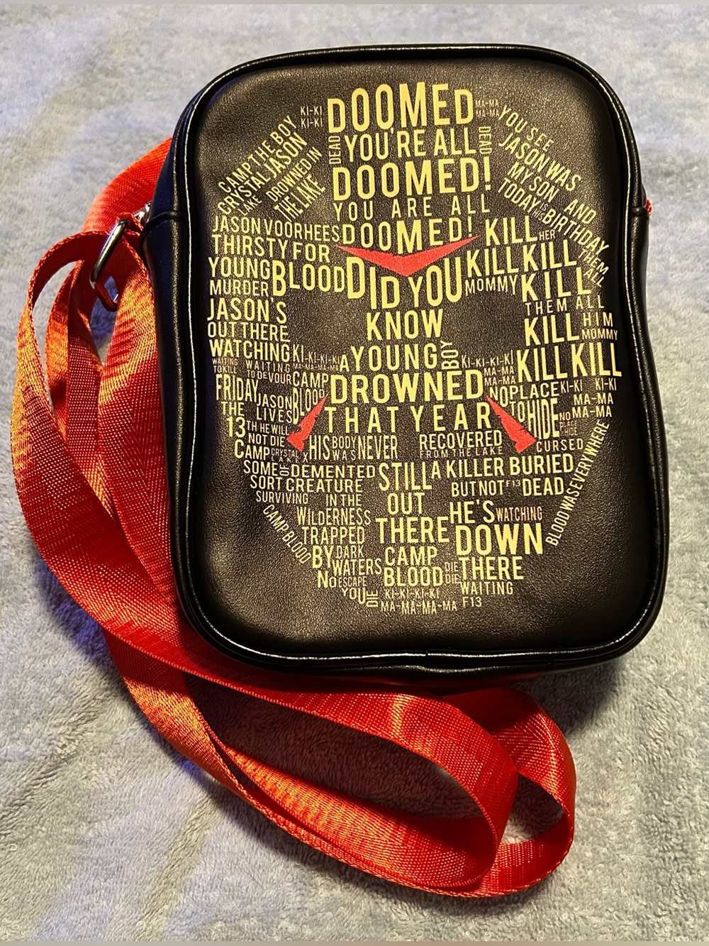 BUCKLE-DOWN JASON VORHEES/FRIDAY THE 13TH CROSSBODY BAG/ADJUSTABLE/NWOT/UNISEX!